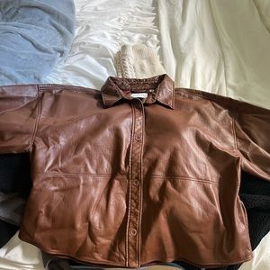 ARIZITIA leather shacket